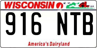 WI license plate 916NTB