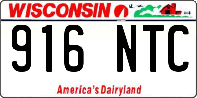 WI license plate 916NTC