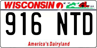 WI license plate 916NTD