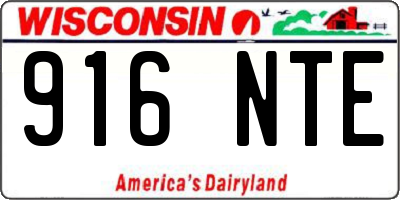 WI license plate 916NTE