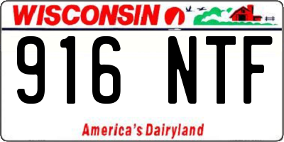 WI license plate 916NTF