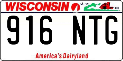 WI license plate 916NTG