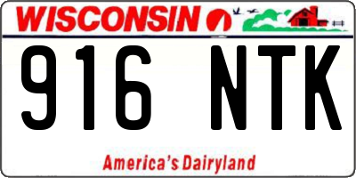 WI license plate 916NTK