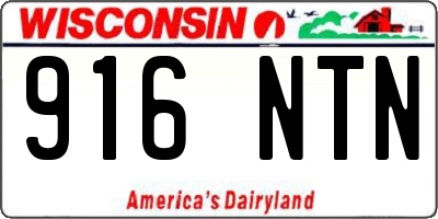 WI license plate 916NTN
