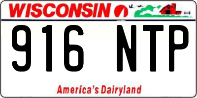 WI license plate 916NTP