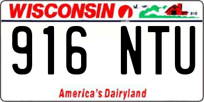 WI license plate 916NTU