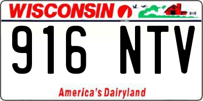 WI license plate 916NTV