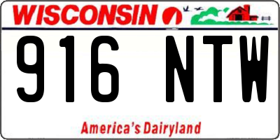 WI license plate 916NTW