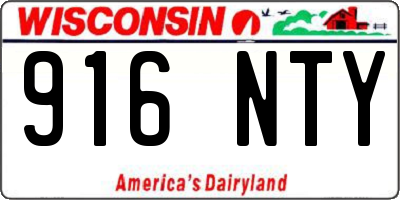 WI license plate 916NTY