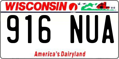 WI license plate 916NUA
