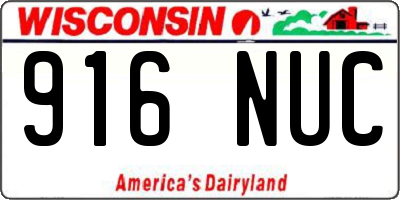 WI license plate 916NUC