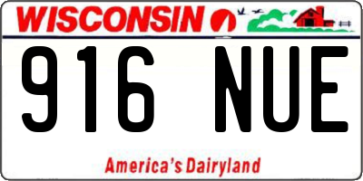 WI license plate 916NUE