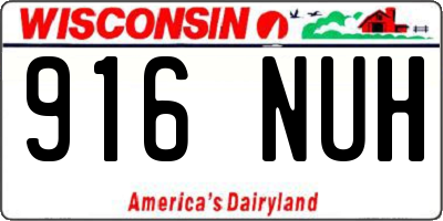 WI license plate 916NUH