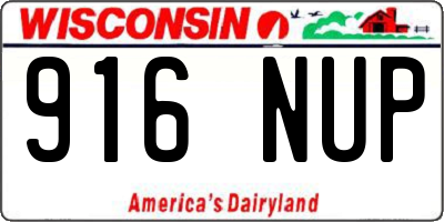 WI license plate 916NUP