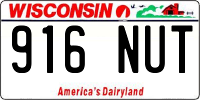 WI license plate 916NUT