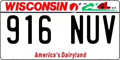 WI license plate 916NUV