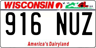 WI license plate 916NUZ