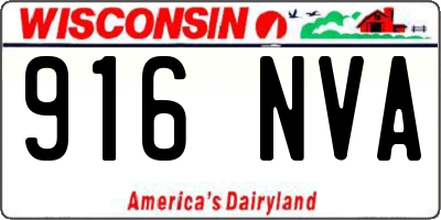 WI license plate 916NVA