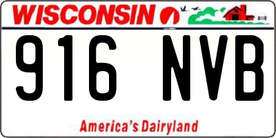 WI license plate 916NVB