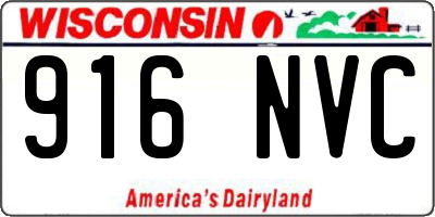 WI license plate 916NVC