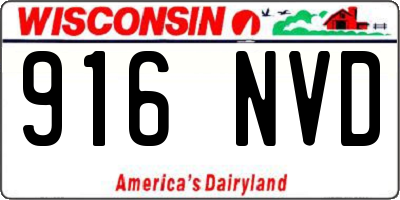 WI license plate 916NVD