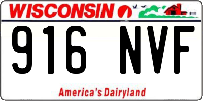 WI license plate 916NVF
