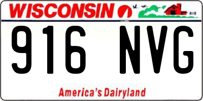 WI license plate 916NVG
