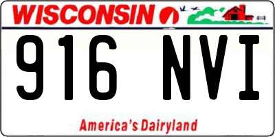 WI license plate 916NVI