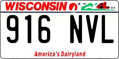 WI license plate 916NVL