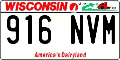 WI license plate 916NVM
