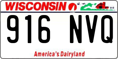 WI license plate 916NVQ