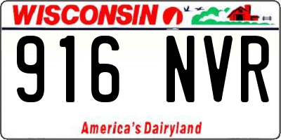 WI license plate 916NVR