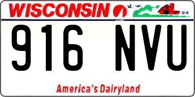 WI license plate 916NVU