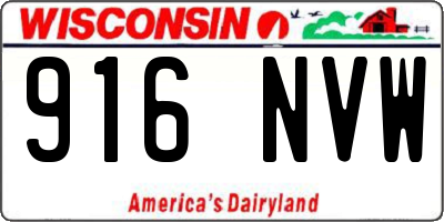 WI license plate 916NVW