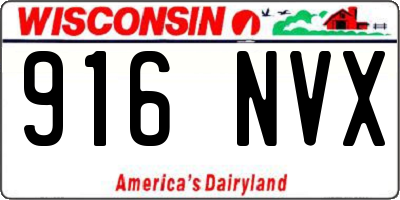 WI license plate 916NVX