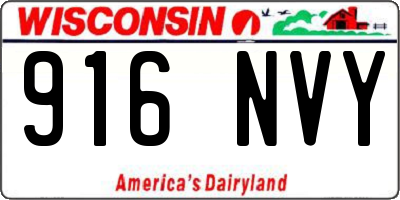 WI license plate 916NVY