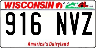 WI license plate 916NVZ