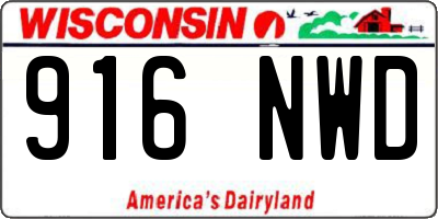 WI license plate 916NWD