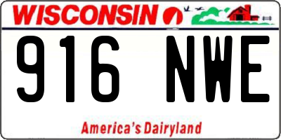 WI license plate 916NWE