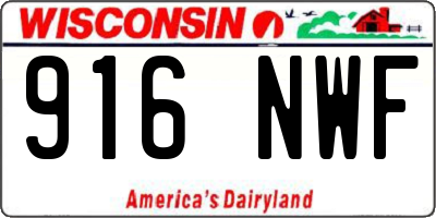 WI license plate 916NWF