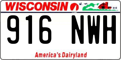 WI license plate 916NWH