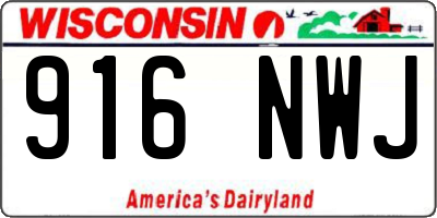 WI license plate 916NWJ