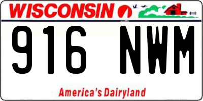 WI license plate 916NWM