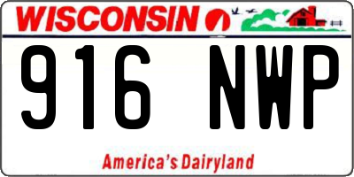 WI license plate 916NWP