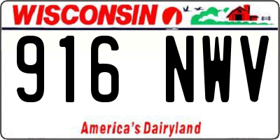 WI license plate 916NWV