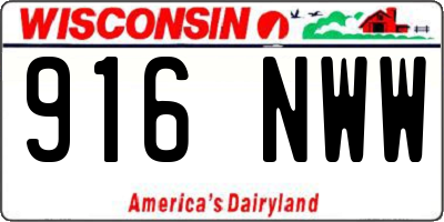 WI license plate 916NWW