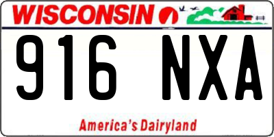 WI license plate 916NXA