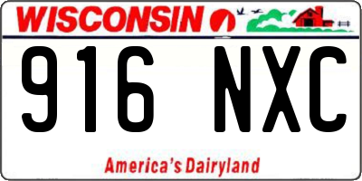 WI license plate 916NXC