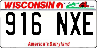 WI license plate 916NXE