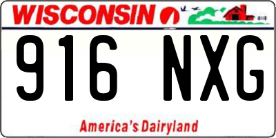WI license plate 916NXG